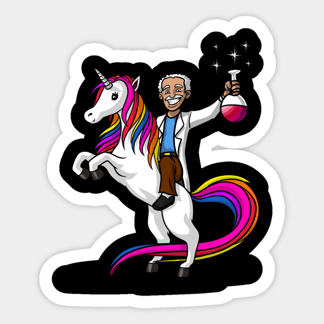 Chemistry Science Teacher Riding A Magical Unicorn Sticker by underheaven